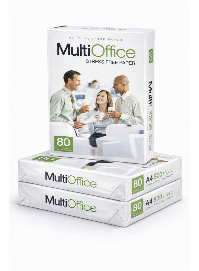 Multi Office Premium A4 Copy Paper 80 GSM – 500 Sheets, Extra White Printer Paper, Double-Sided Printing, Smooth & Jam-Free for Office, School & Home - Image 2